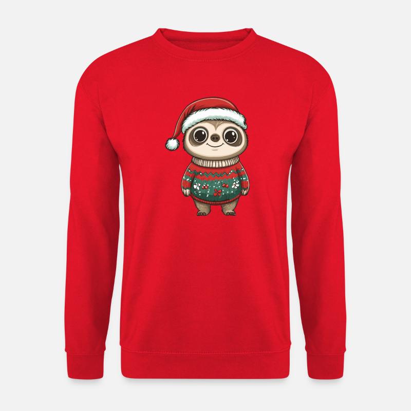 Faultier Weihnachten Xmas - Unisex Pullover - Rot