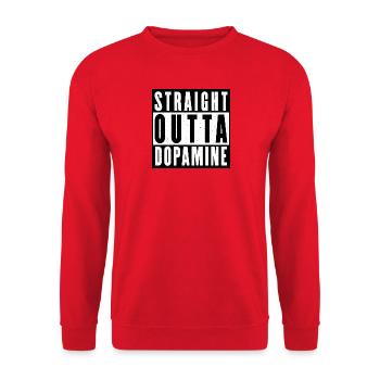 Dopamine Boost Bold Typography - Unisex Sweatshirt - red - Front - Alina (178cm) & Michal (187cm)