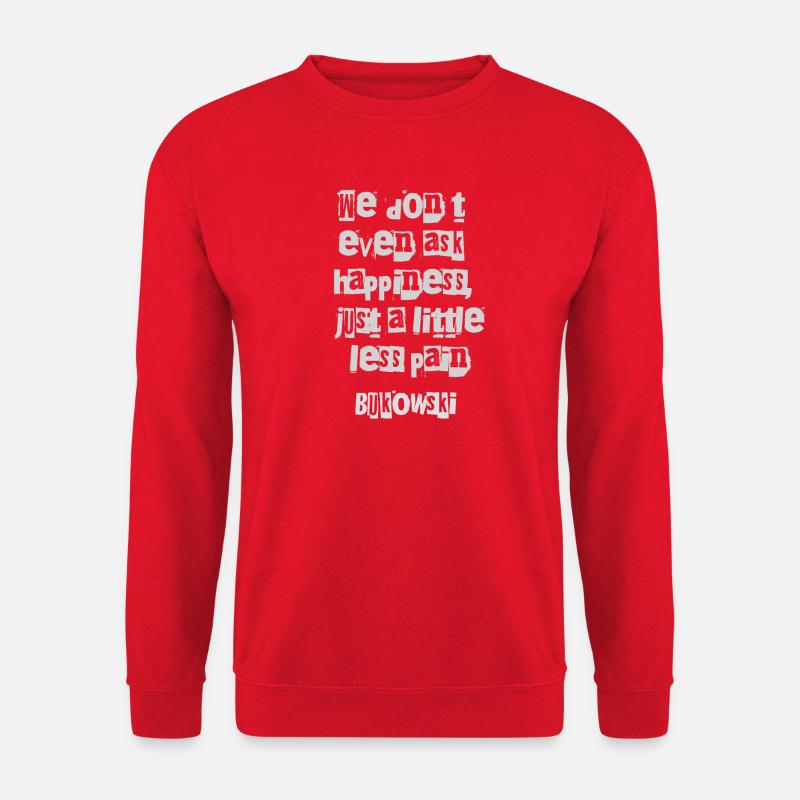 Charles Bukowskis fragmentierte Typografie - Unisex Pullover - Rot