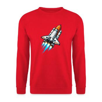 Vaisseau spatial fusée - Sweat-shirt Unisexe - rouge - Devant - Alina (178cm) & Michal (187cm)