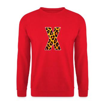 Motif Léopard X - Sweat-shirt Unisexe - rouge - Devant - Alina (178cm) & Michal (187cm)