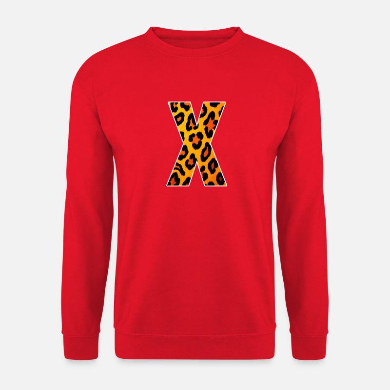 Leopard X Muster - Unisex Pullover - Rot