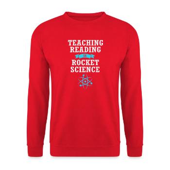 Bookworm Reading Primary School Teacher - Unisex Sweatshirt - red - Front - Alina (178cm) & Michal (187cm)
