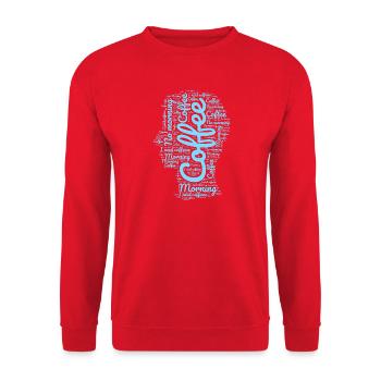 Café du matin en lettres - Sweat-shirt Unisexe - rouge - Devant - Alina (178cm) & Michal (187cm)