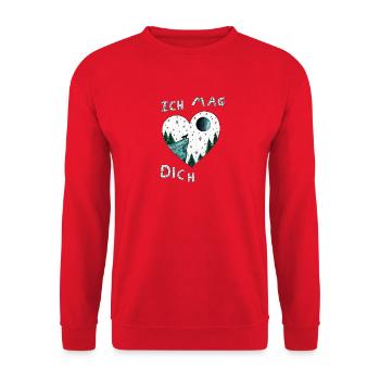 I Like You - Heart - Unisex Sweatshirt - red - Front - Alina (178cm) & Michal (187cm)