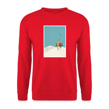 Snowbound Ski Lift Duo - Unisex Sweatshirt - red - Front - Alina (178cm) & Michal (187cm)