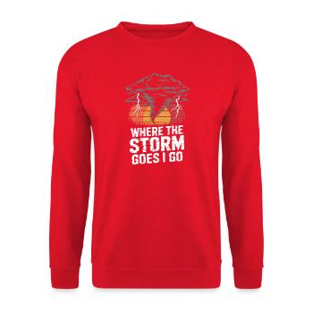 Sunset Storm Path - Unisex Sweatshirt - red - Front - Alina (178cm) & Michal (187cm)