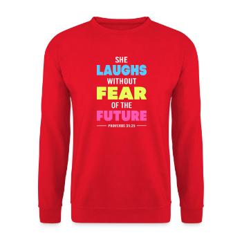 Bible Verse Chapter 31 Bible Proverb Jesus Christ - Unisex Sweatshirt - red - Front - Alina (178cm) & Michal (187cm)