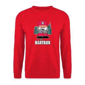 Beatbox City Cartoon - Unisex Pullover - Rot - Vorne - Alina (178cm) & Michal (187cm)