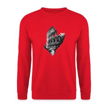 Ethereal black and white Colosseum - Unisex Sweatshirt - red - Front - Alina (178cm) & Michal (187cm)