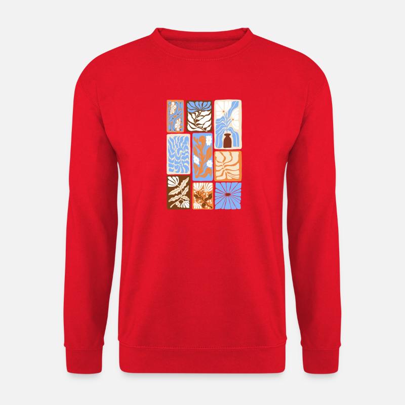 Abstract Botanical Patterns - Unisex Sweatshirt - red