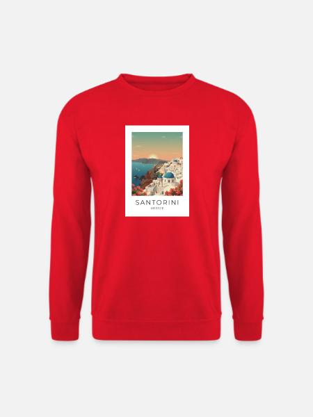 Sunset Santorini Vista - Unisex Sweatshirt - red