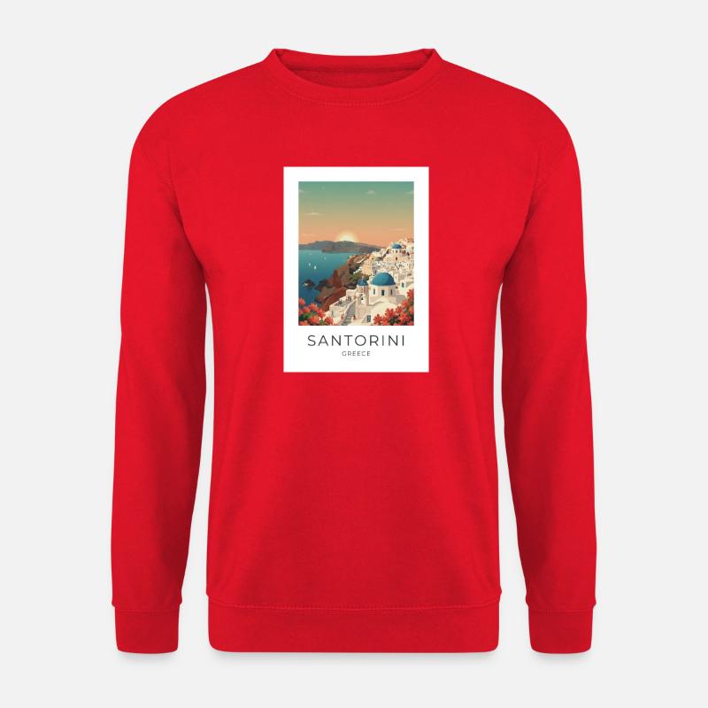 Sunset Santorini Vista - Unisex Pullover - Rot