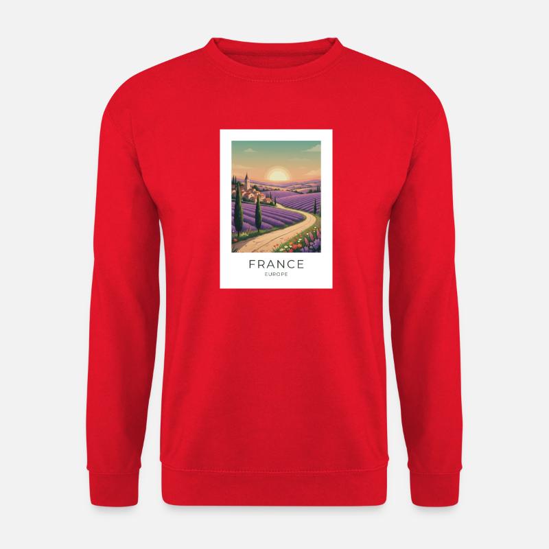 Lavendelfeld Provence France - Unisex Pullover - Rot