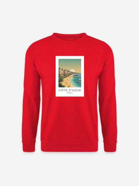 Côte d’Azur Riviera Sommerstrand - Unisex Pullover - Rot