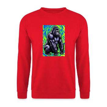 gorilla - Unisex Sweatshirt - red - Front - Alina (178cm) & Michal (187cm)