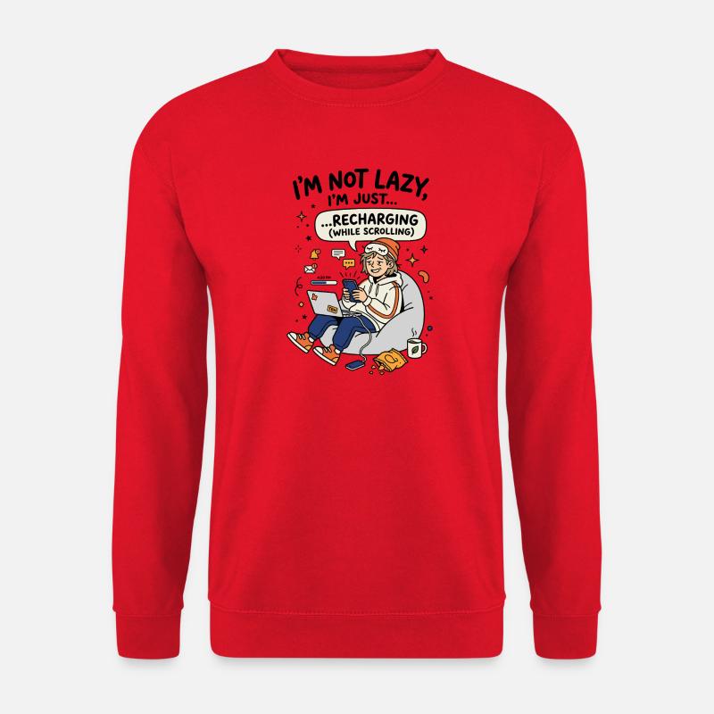 Recharging while scrolling Gen Z - Unisex Pullover - Rot