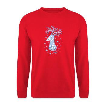 Stag - Unisex Sweatshirt - red - Front - Alina (178cm) & Michal (187cm)
