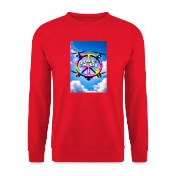 Anneau LED arc-en-ciel Peace Maker - Sweat-shirt Unisexe - rouge - Devant - Alina (178cm) & Michal (187cm)