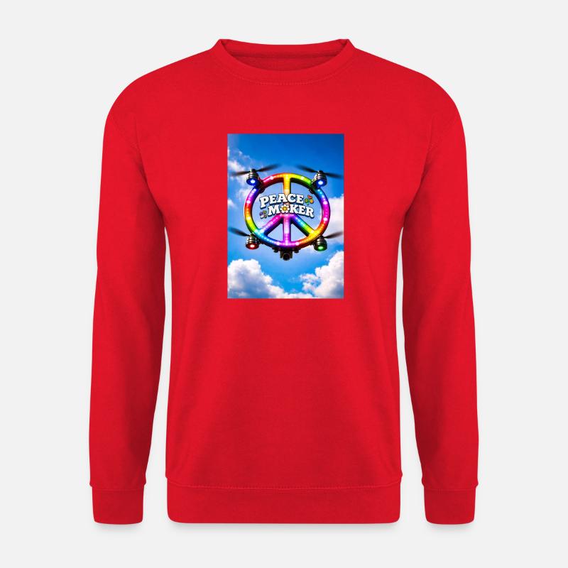 Friedensstifter Regenbogen-LED-Ring - Unisex Pullover - Rot