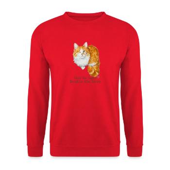 Die Hälfte des Anblicks Verdoppelt die Liebe - Unisex Pullover - Rot - Vorne - Alina (178cm) & Michal (187cm)