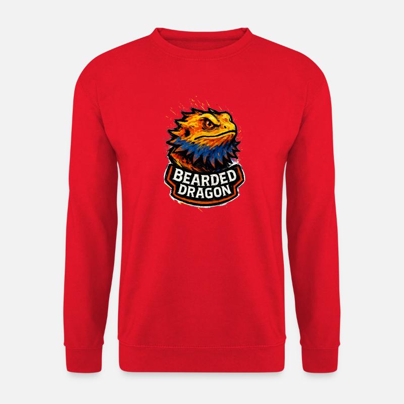 Pogona Bartdrachenkopf-Grafikstil - Unisex Pullover - Rot