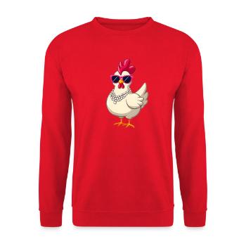 Poulet - Sweat-shirt Unisexe - rouge - Devant - Alina (178cm) & Michal (187cm)