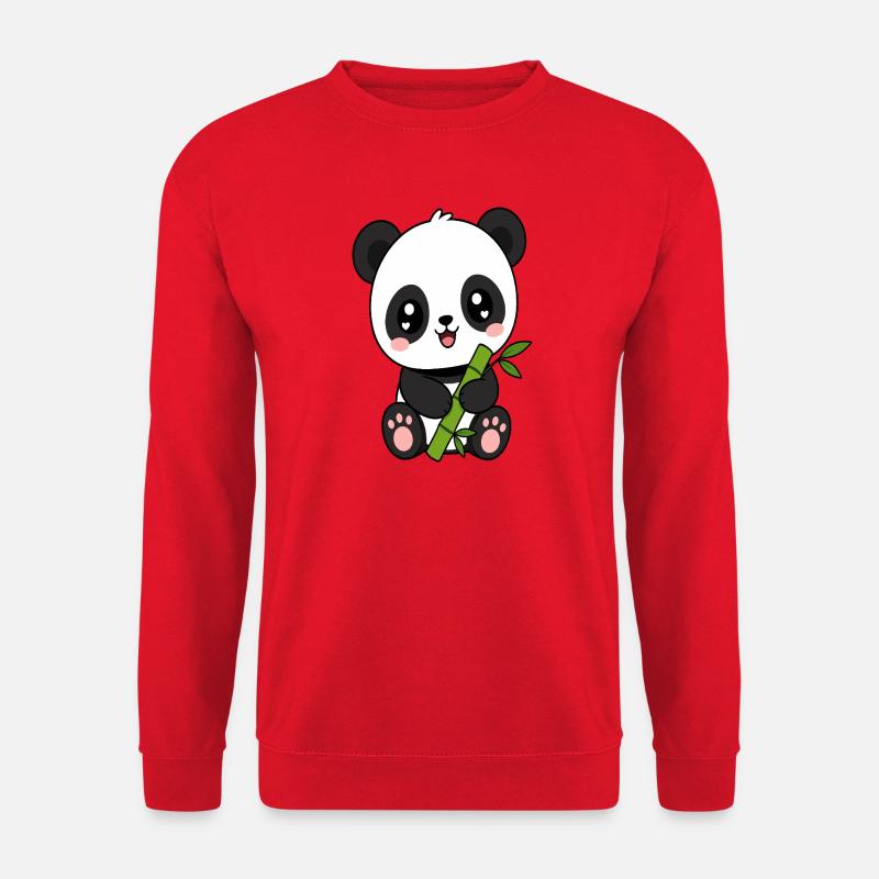 Panda Bambus Charm - Unisex Pullover - Rot