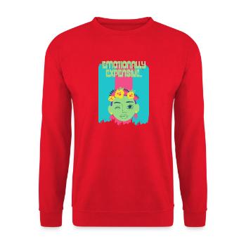 Floral Wreath Portrait Neo-Pop - Unisex Sweatshirt - red - Front - Alina (178cm) & Michal (187cm)