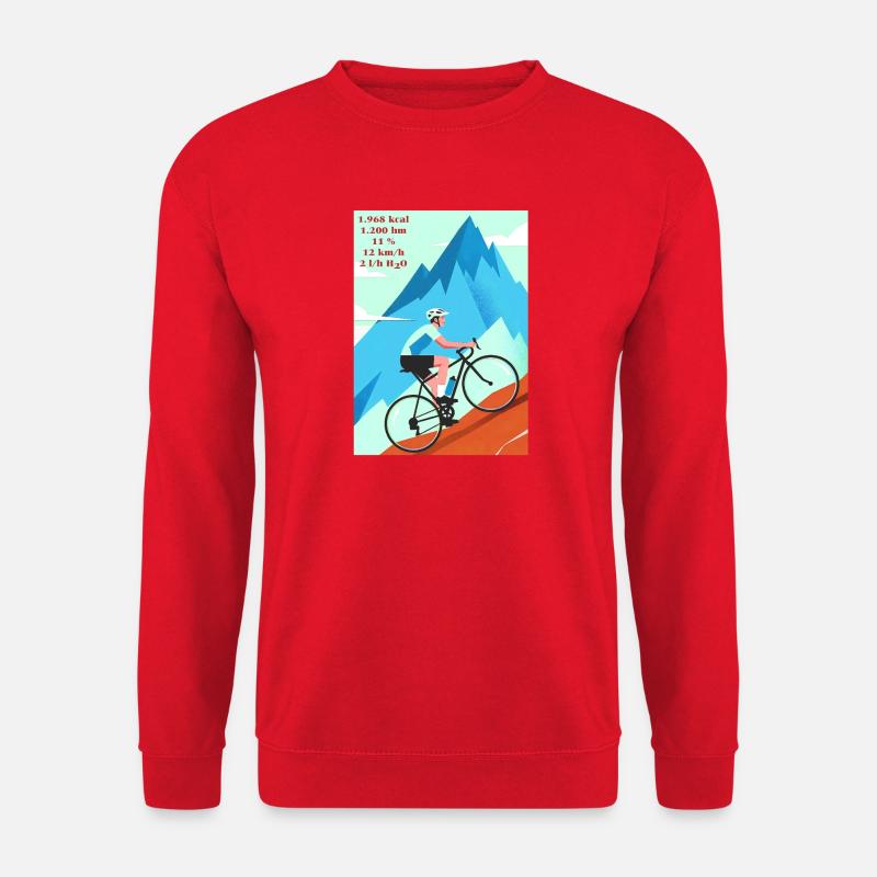 Das Rad und der Berg rufen - Unisex Pullover - Rot