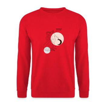 Nachtmond Tänzerin - Unisex Pullover - Rot - Vorne - Alina (178cm) & Michal (187cm)