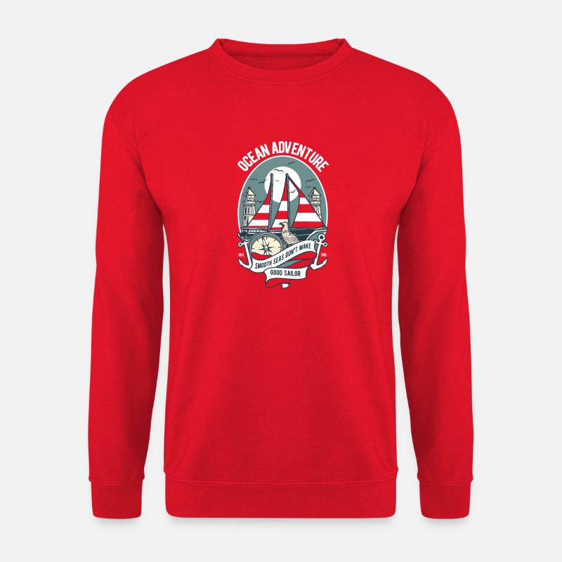Nautisches Abenteuer: Segelboot & Leuchtturm - Unisex Pullover - Rot