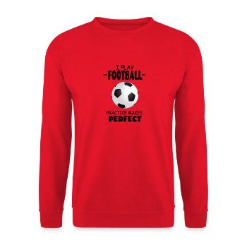 I_Play_Football_Practice_Makes_Perfect - Sweat-shirt Unisexe - rouge - Devant - Alina (178cm) & Michal (187cm)