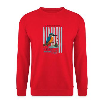 Martin Pêcheur sur Roseaux - Sweat-shirt Unisexe - rouge - Devant - Alina (178cm) & Michal (187cm)