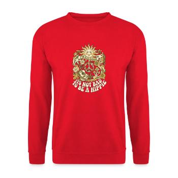 It's Not Bad To Be A Hippie Sonne - Unisex Pullover - Rot - Vorne - Alina (178cm) & Michal (187cm)