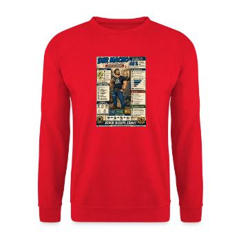 Der Macho – jeder Bizeps zählt - Unisex Pullover - Rot - Vorne - Alina (178cm) & Michal (187cm)
