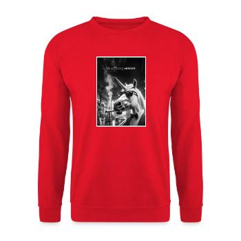 ImFuckkingUnicorn - Unisex Pullover - Rot - Vorne - Alina (178cm) & Michal (187cm)