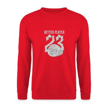 Better Player Diamant Logo - Unisex Pullover - Rot - Vorne - Alina (178cm) & Michal (187cm)