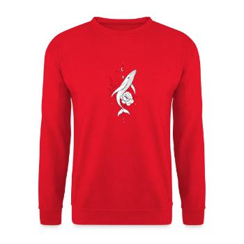 Night whale and starry flower - Unisex Sweatshirt - red - Front - Alina (178cm) & Michal (187cm)