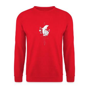 Dauphin floral et étoiles - Sweat-shirt Unisexe - rouge - Devant - Alina (178cm) & Michal (187cm)