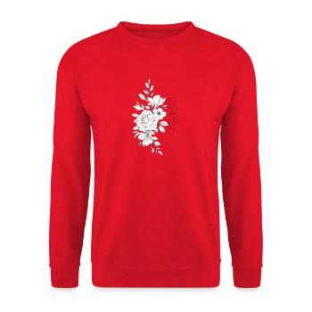 Roses in black and white floral design - Unisex Sweatshirt - red - Front - Alina (178cm) & Michal (187cm)