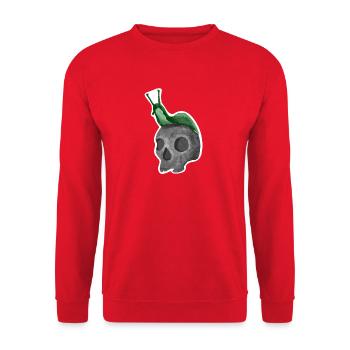 Schädel mit Schnecke - Unisex Pullover - Rot - Vorne - Alina (178cm) & Michal (187cm)