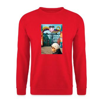 Überraschung Mthfcker - Unisex Pullover - Rot - Vorne - Alina (178cm) & Michal (187cm)