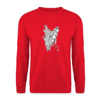 Organic Eye Metazoaire - Sweat-shirt Unisexe - rouge - Devant - Alina (178cm) & Michal (187cm)