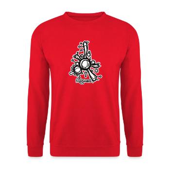 Organische Signatur des Logofragments - Unisex Pullover - Rot - Vorne - Alina (178cm) & Michal (187cm)