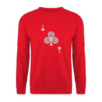 Ace of clubs -gray version- The skulls players - Sweat-shirt Unisexe - rouge - Devant - Alina (178cm) & Michal (187cm)