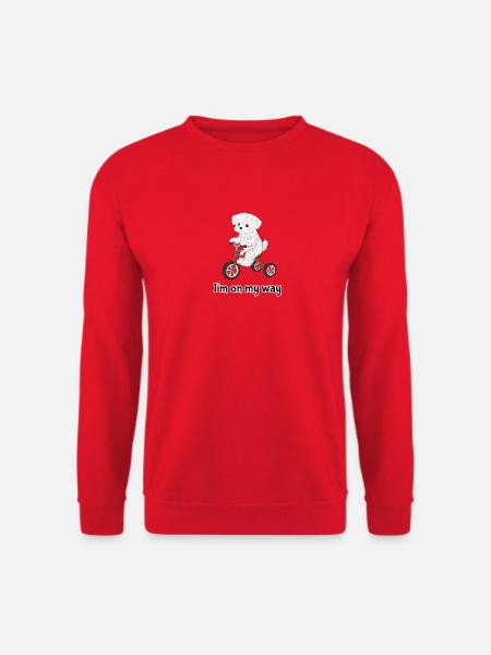 I am on my Way - Hund - Unisex Pullover - Rot