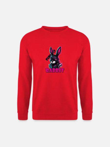 Futuristisches Neon-Kaninchen - Unisex Pullover - Rot
