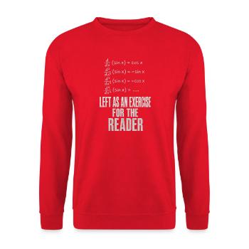 Bleibt Dem Leser Ueberlassen Mathelehrer Herren - Unisex Pullover - Rot - Vorne - Alina (178cm) & Michal (187cm)