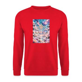 Himmelswaage im Sternenreich - Unisex Pullover - Rot - Vorne - Alina (178cm) & Michal (187cm)